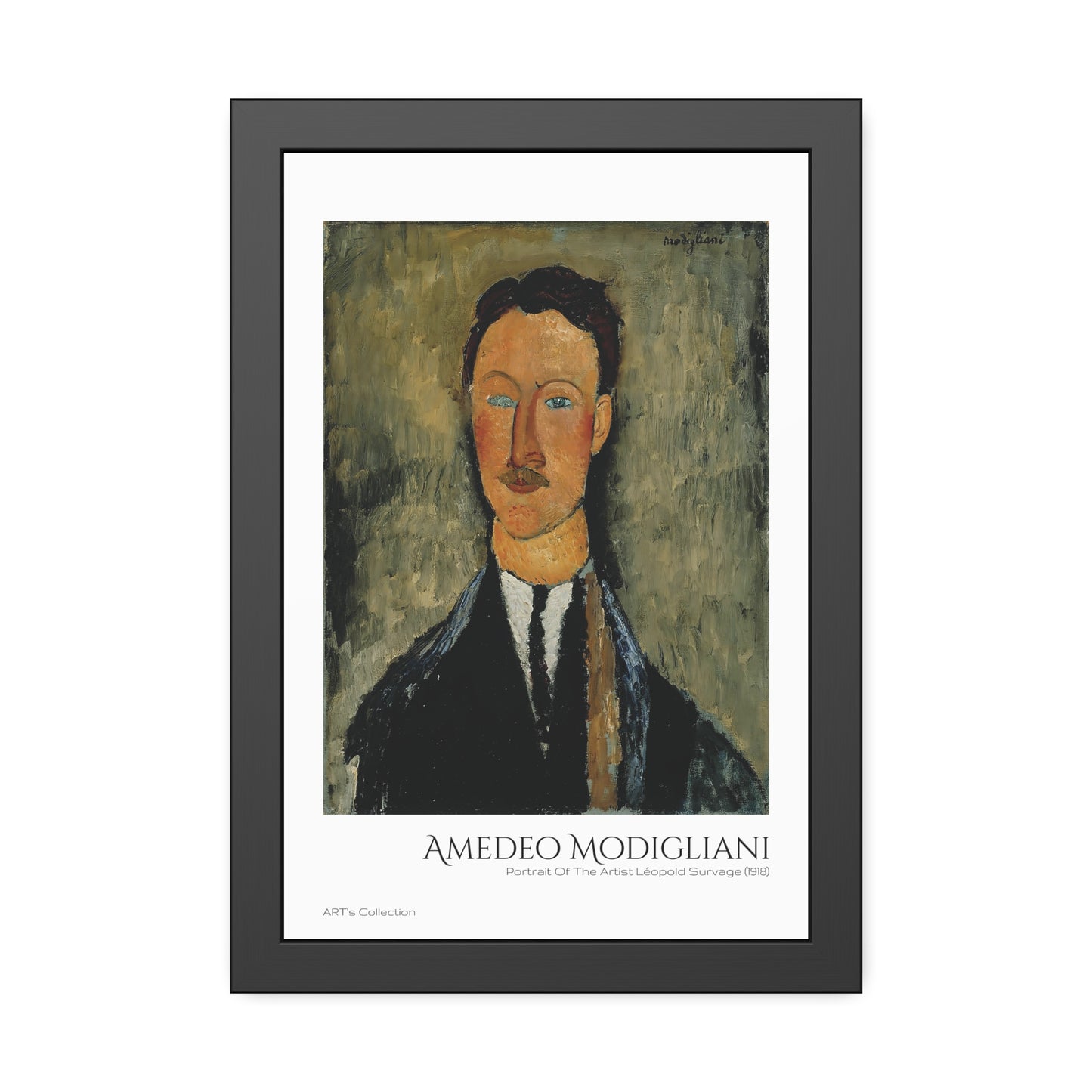 Portrait Of The Artist Léopold Survage (1918) by Amedeo Modigliani  / Affiche Encadrée série ART's Collection