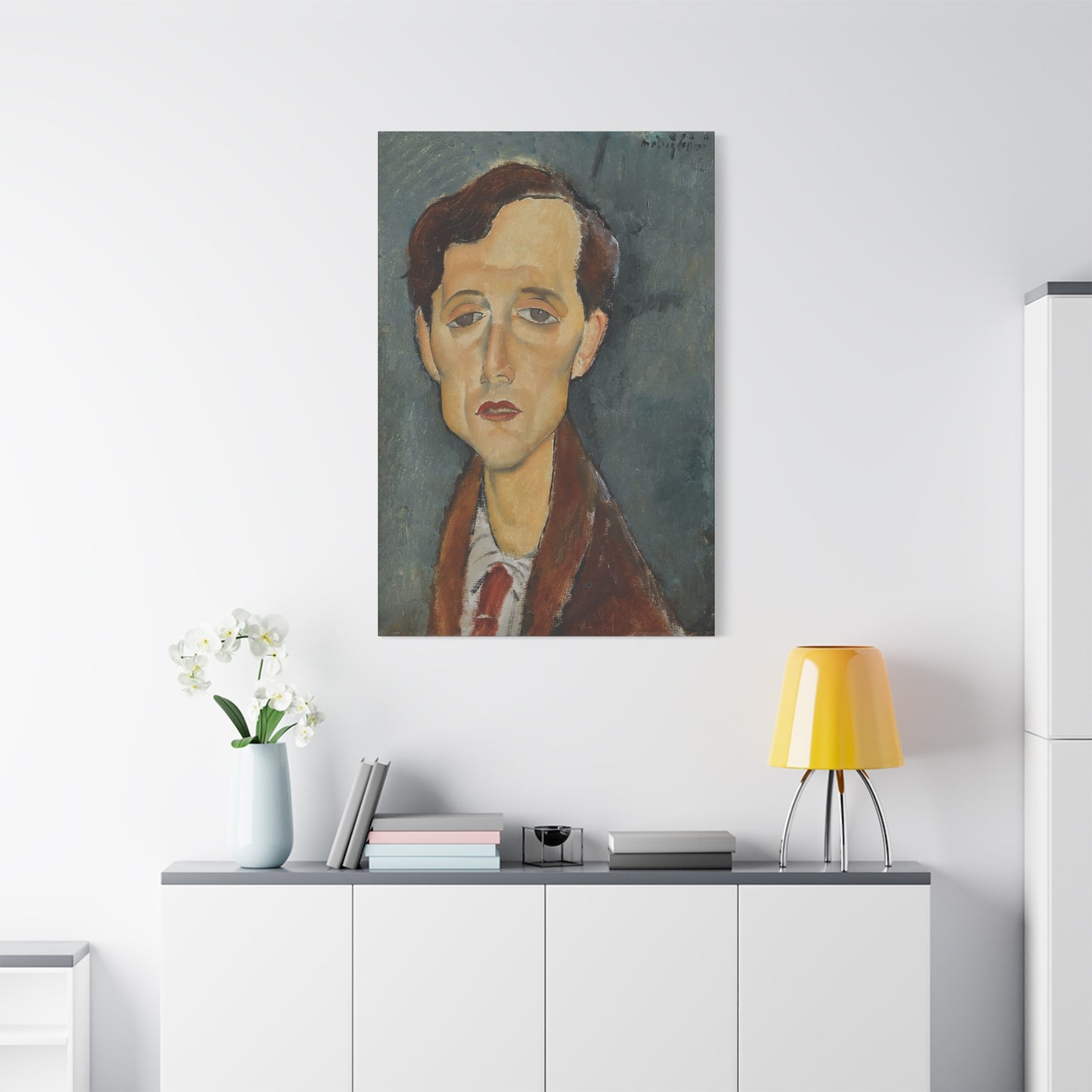 Portrait of Frans Hellens (1919)  by Amedeo Modigliani / Reproduction Fine Art sur Toile / Flanc Large Epaisseur 3.2 cm - 1.25 inch