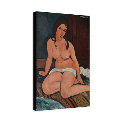 Seated Nude (1917)  by Amedeo Modigliani / Reproduction Fine Art sur Toile / Flanc Large Epaisseur 3.2 cm - 1.25 inch