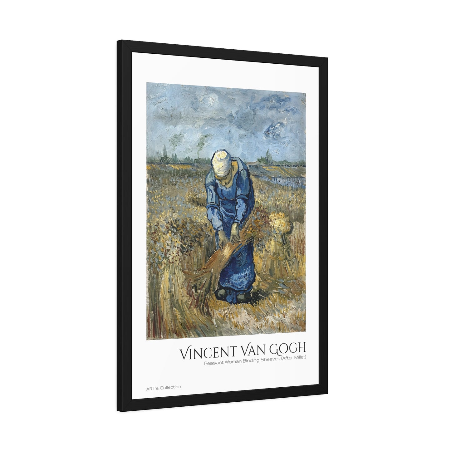 Peasant Woman Binding Sheaves (After Millet) by Vincent Van Gogh / Affiche Encadrée série ART's Collection