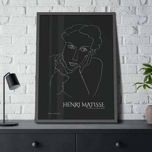 Femme pensive (1936) black édition by Henri Matisse / Affiche Encadrée série ART's Collection