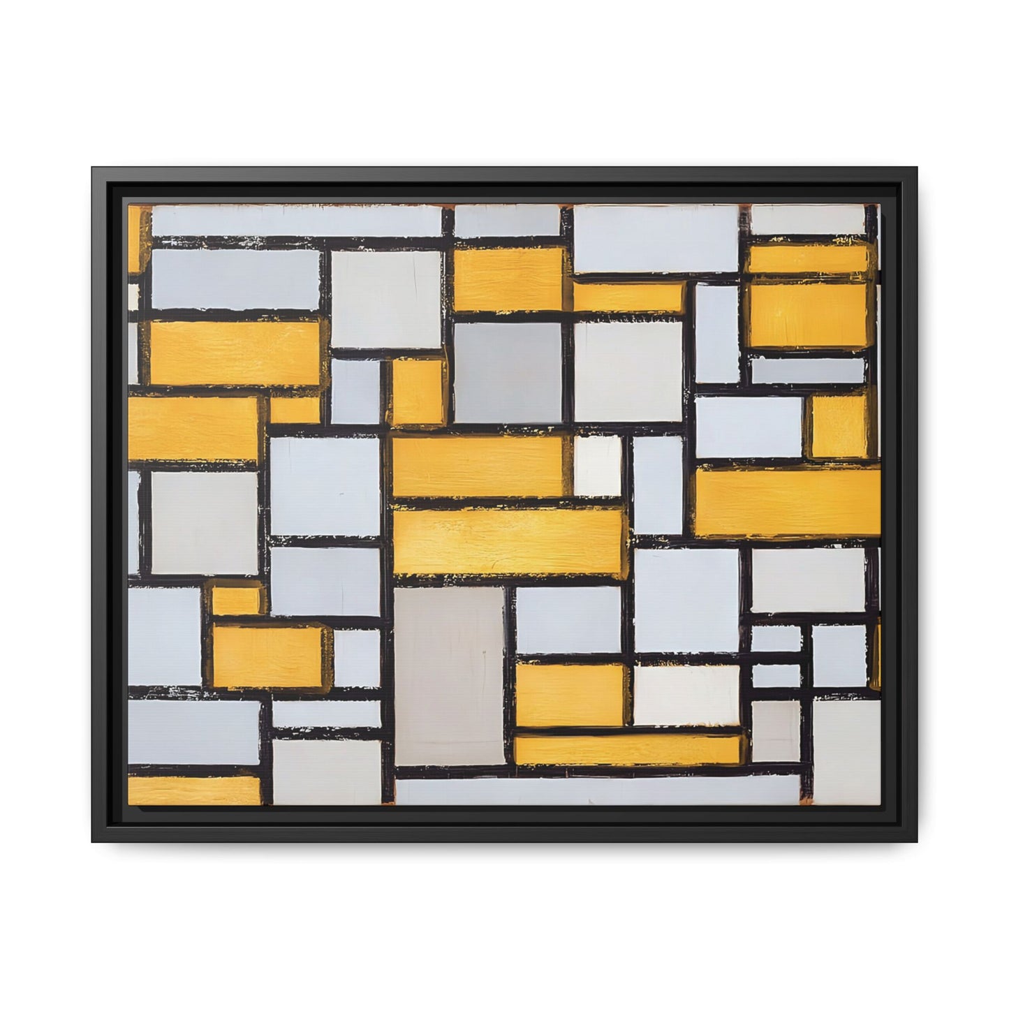 Composition with Grid 1 (1918) by Piet Mondrian  / Toile encadrée sur caisse américaine