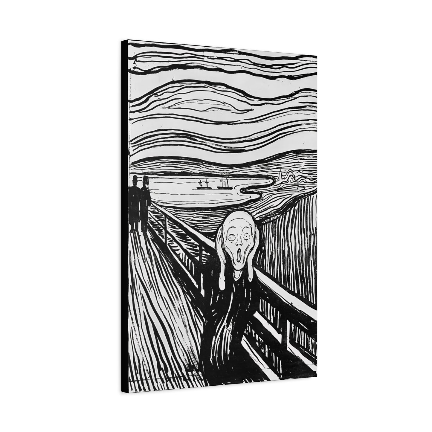 The Scream (1895) by Edvard Munch / Reproduction Fine Art sur Toile / Epaisseur 3,2cm - 1'25 po
