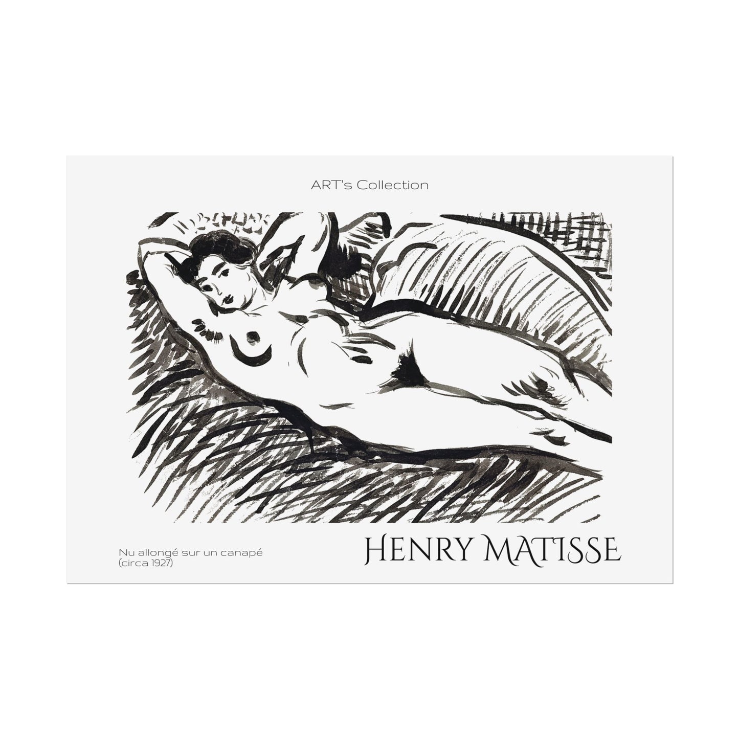 Nu allongé sur un canapé (circa 1927) by Henry Matisse / Affiche imprimée - Série ART's Collection