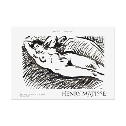 Nu allongé sur un canapé (circa 1927) by Henry Matisse / Affiche imprimée - Série ART's Collection