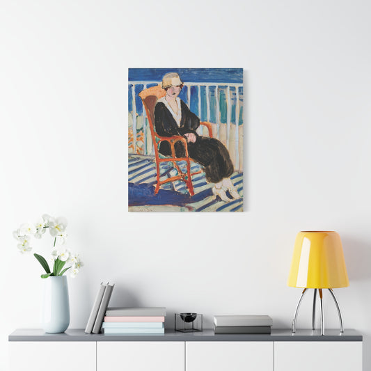 Jeune fille au balcon sur la mer (1918) by Henri Matisse / Reproduction Fine Art sur Toile /  Epaisseur 3.2 cm - 1.25 inch