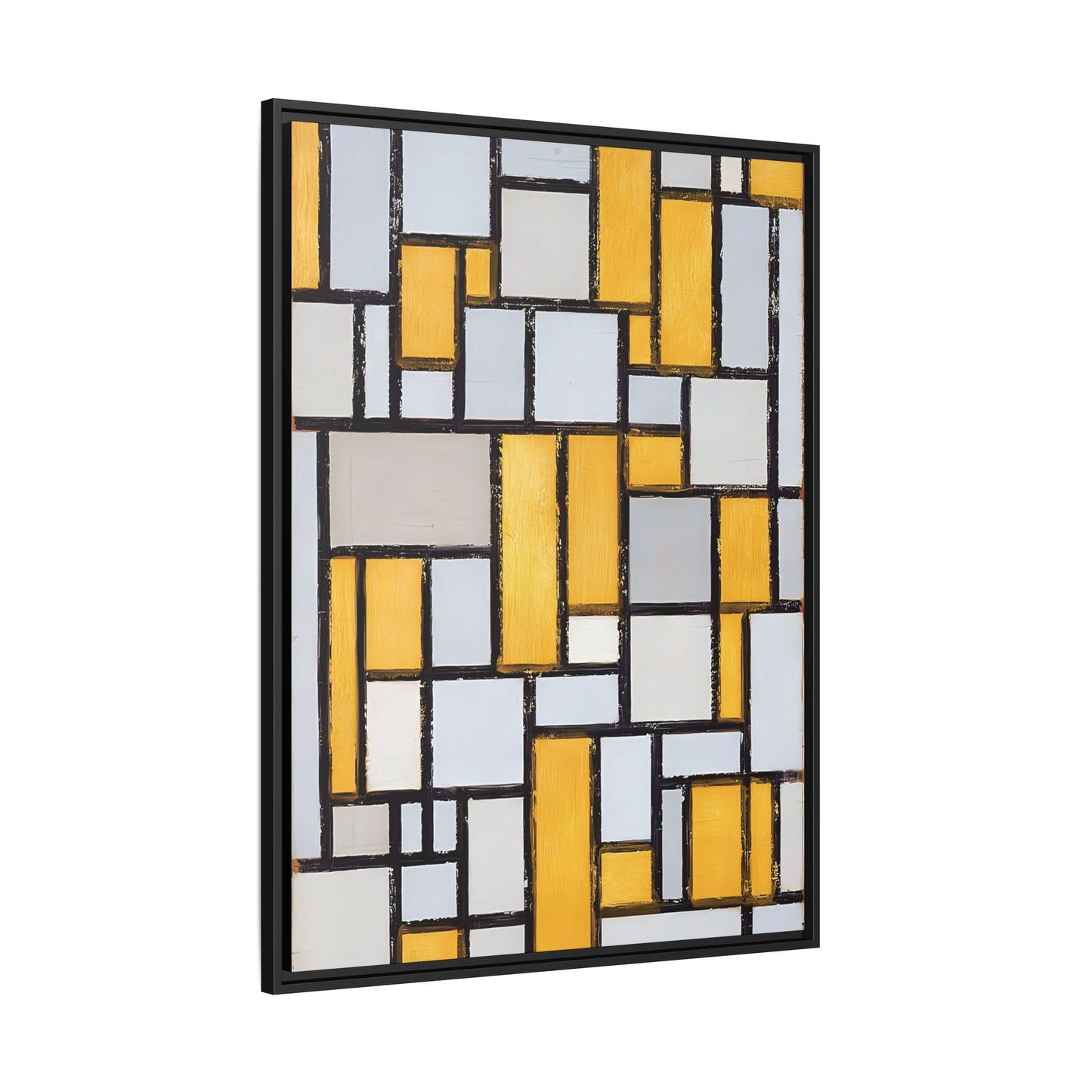 Composition with Grid 1 (1918) by Piet Mondrian  / Toile encadrée sur caisse américaine