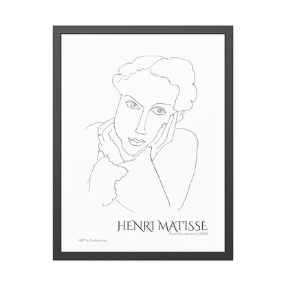 Femme pensive (1936) by Henri Matisse / Affiche Encadrée série ART's Collection