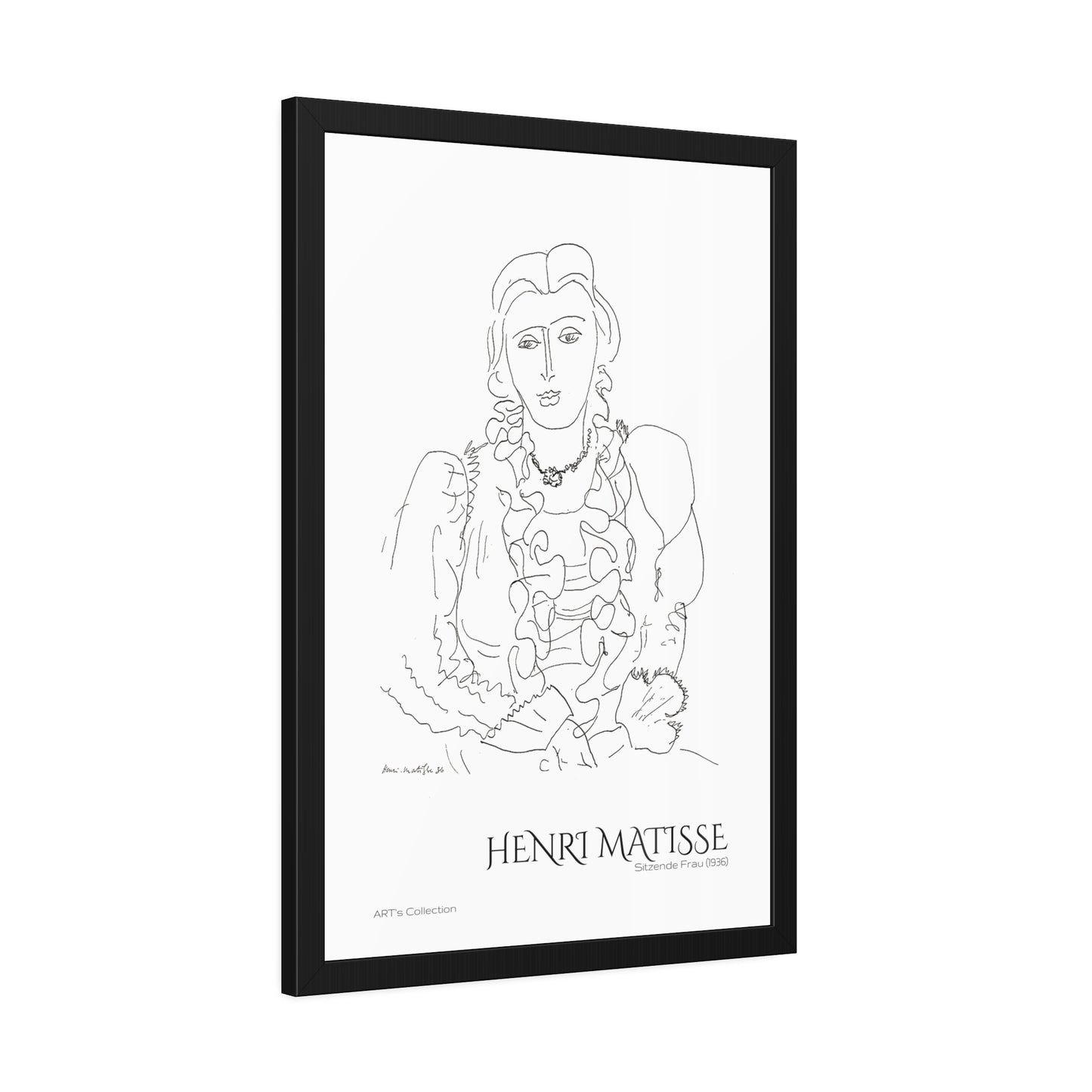 Sitzende Frau (1936) by Henri Matisse  / Affiche Encadrée série ART's Collection