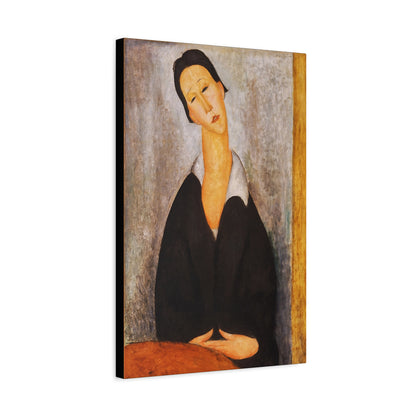 Portrait Of A Polish Woman  by Amedeo Modigliani / Reproduction Fine Art sur Toile / Flanc Large Epaisseur 3.2 cm - 1.25 inch