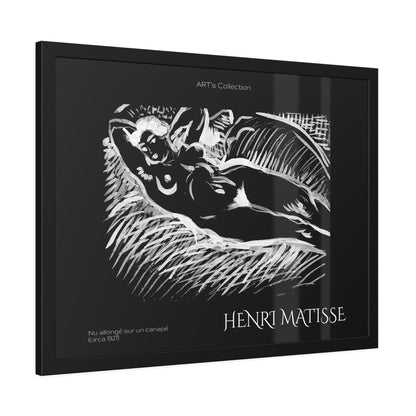 Nu allongé sur un canapé (circa 1927) black édition by Henry Matisse  / Affiche Encadrée série ART's Collection