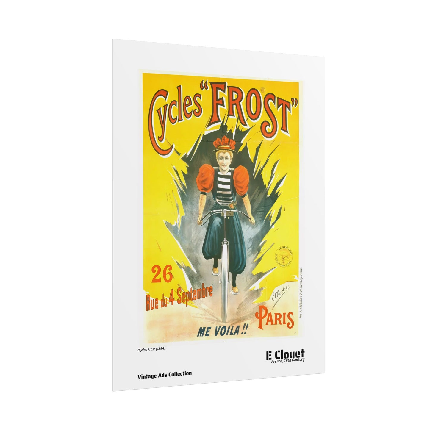 Cycles Frost (1894) by E Clouet  / Affiche imprimée - Série Vintage Ads Collection