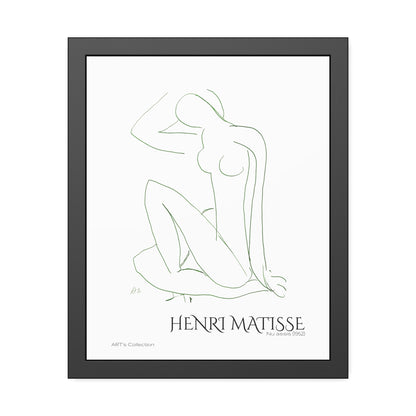 Nu assis (1952) by Henri Matisse version verte / Affiche Encadrée série ART's Collection