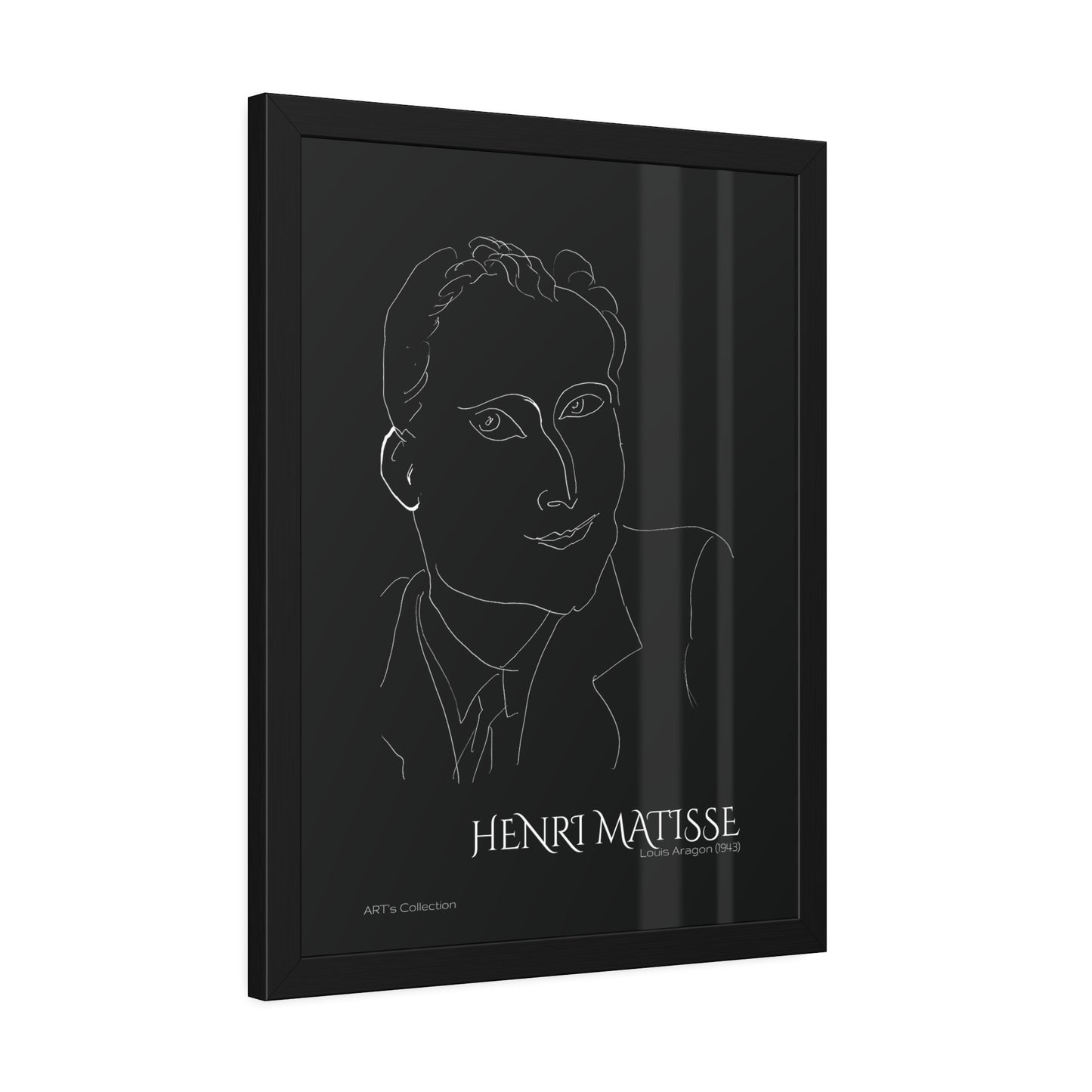Louis Aragon (1943) black édition by Henri Matisse / Affiche Encadrée série ART's Collection
