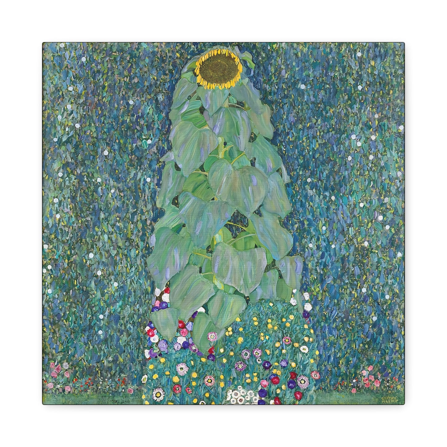 Sunflowers (1883) by Gustav Klimt / Reproduction Fine Art sur Toile / Flanc Large Epaisseur 3.2 cm - 1.25 inch