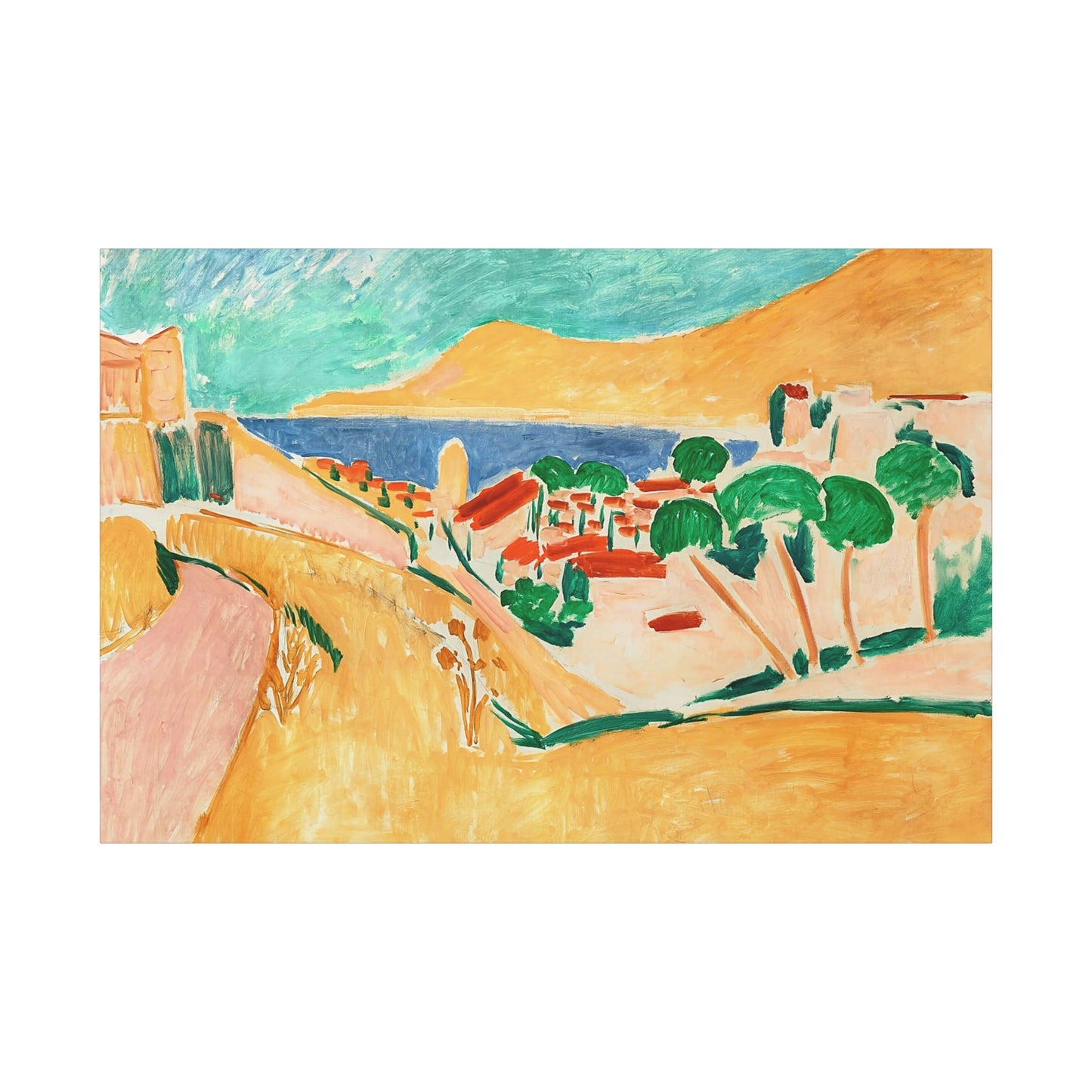 Collioure en août (autour de 1911) by Henri Matisse / Reproduction Fine Art sur Toile / Flanc Large Epaisseur 3.2 cm - 1.25 inch