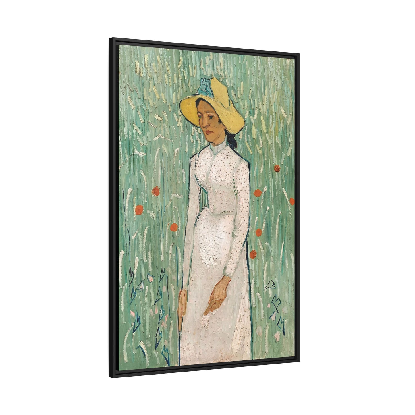 Girl in White (1890) by Vincent van Gogh / Toile encadrée sur caisse américaine