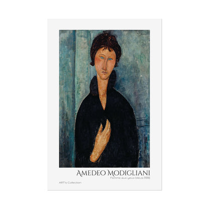 Femme aux yeux bleus (1918) by Amedeo Modigliani / Affiche imprimée - Série ART's Collection