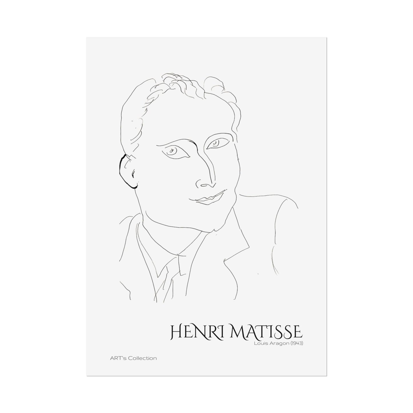 Louis Aragon (1943) by Henri Matisse / Affiche imprimée - Série ART's Collection