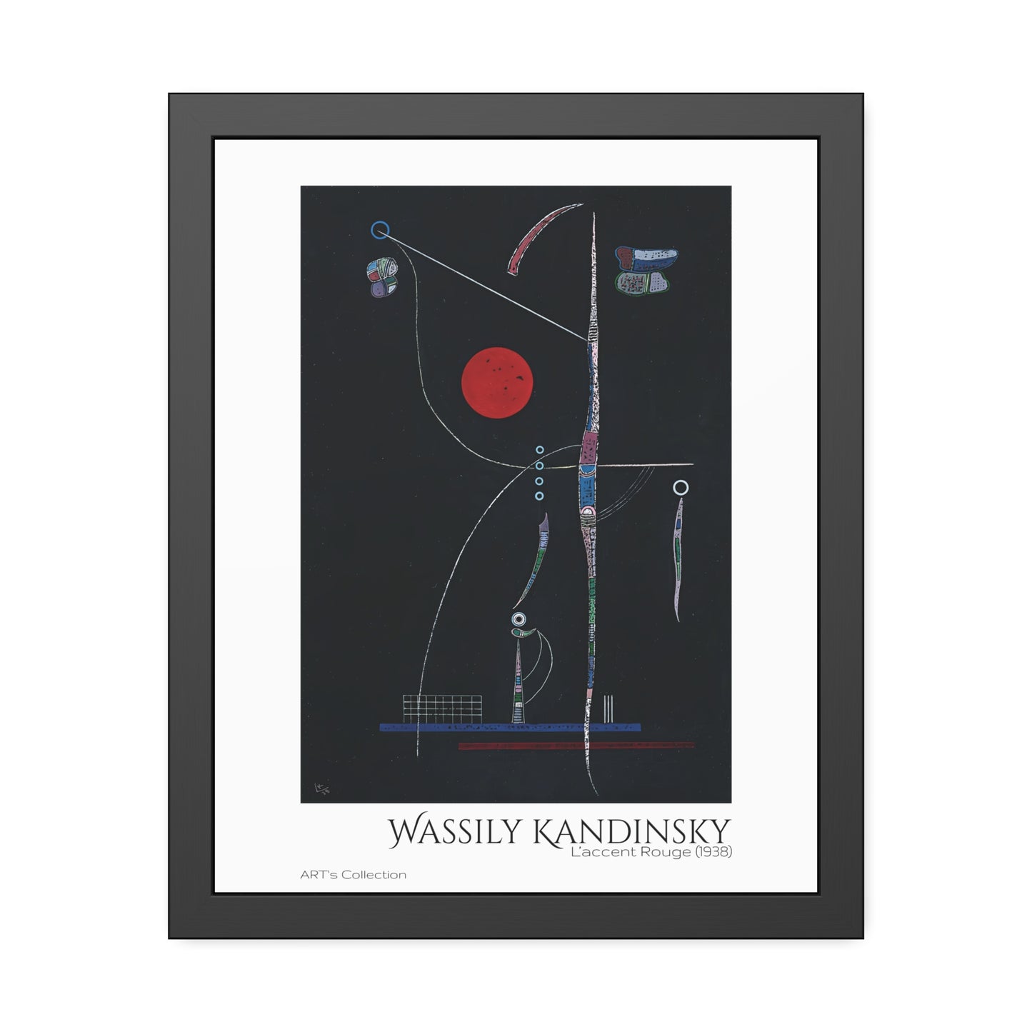L' accent Rouge (1938) by Wassily Kandinsky / Affiche Encadrée série ART's Collection