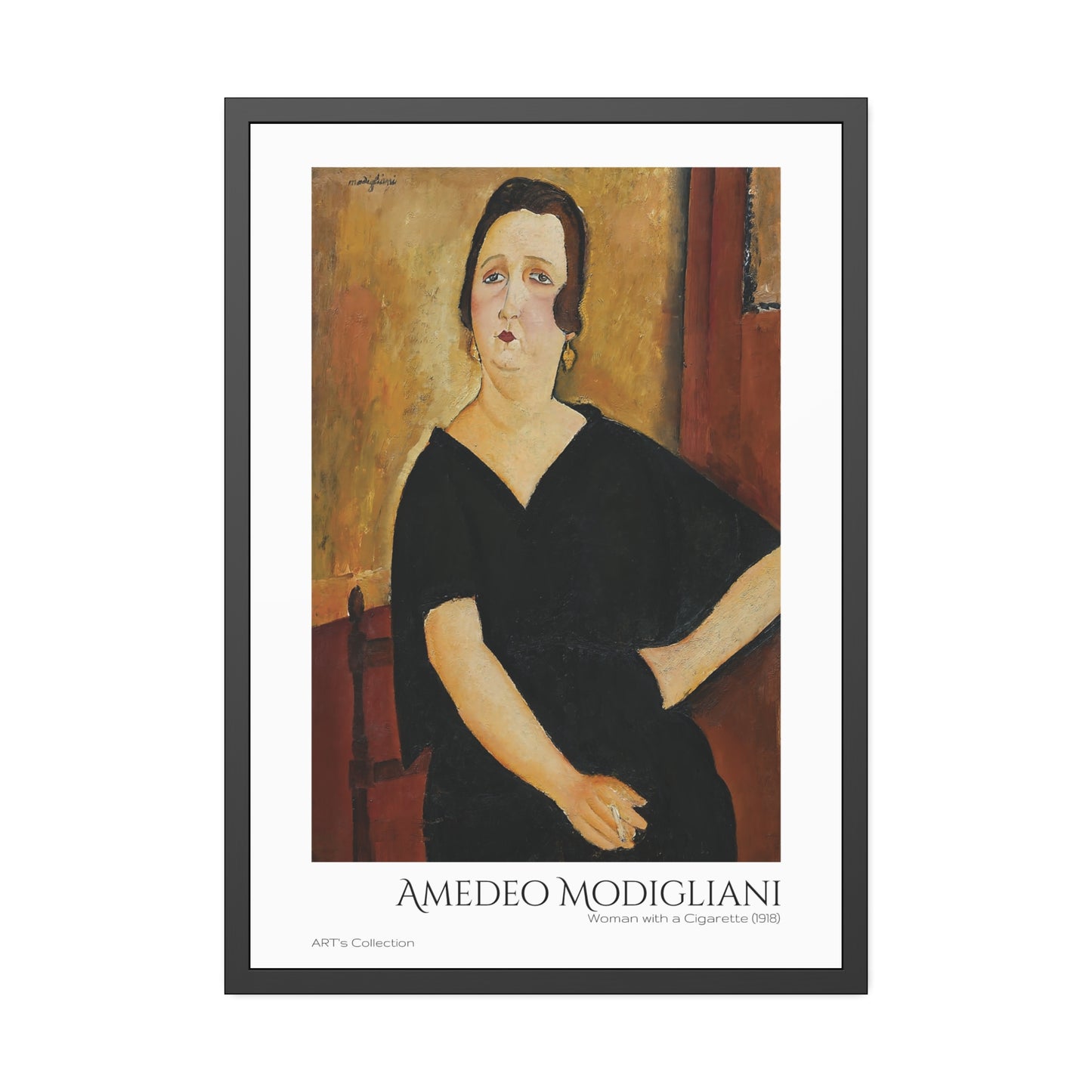 Woman with a Cigarette (1918) by Amedeo Modigliani  / Affiche Encadrée série ART's Collection