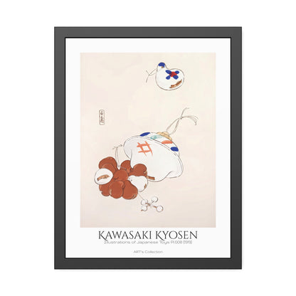 Illustrations of Japanese Toys Pl.008 (1919) by Kawasaki Kyosen / Affiche Encadrée série ART's Collection
