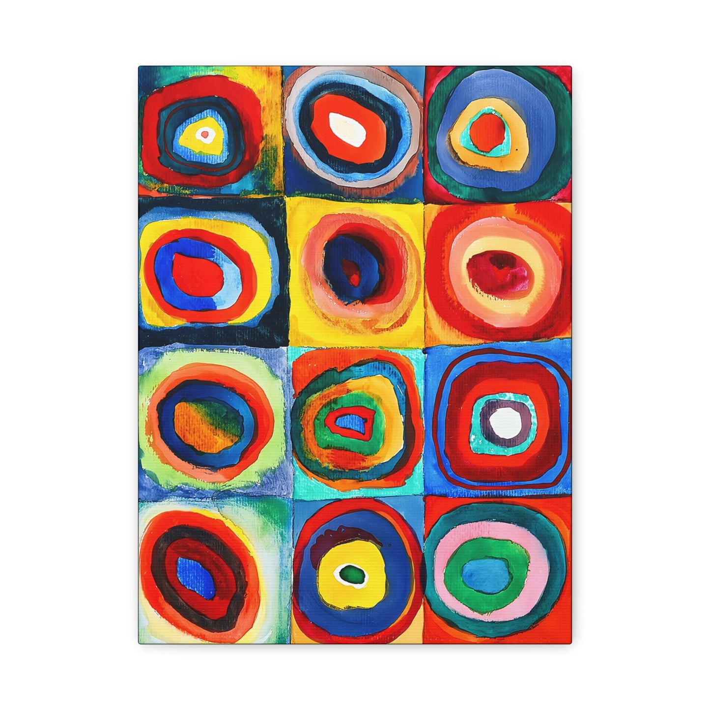 Quadrate mit konzentrischen Ringen (1913) by Wassily Kandinsky  / Reproduction Fine Art sur Toile / Epaisseur 3,2cm - 1'25 po