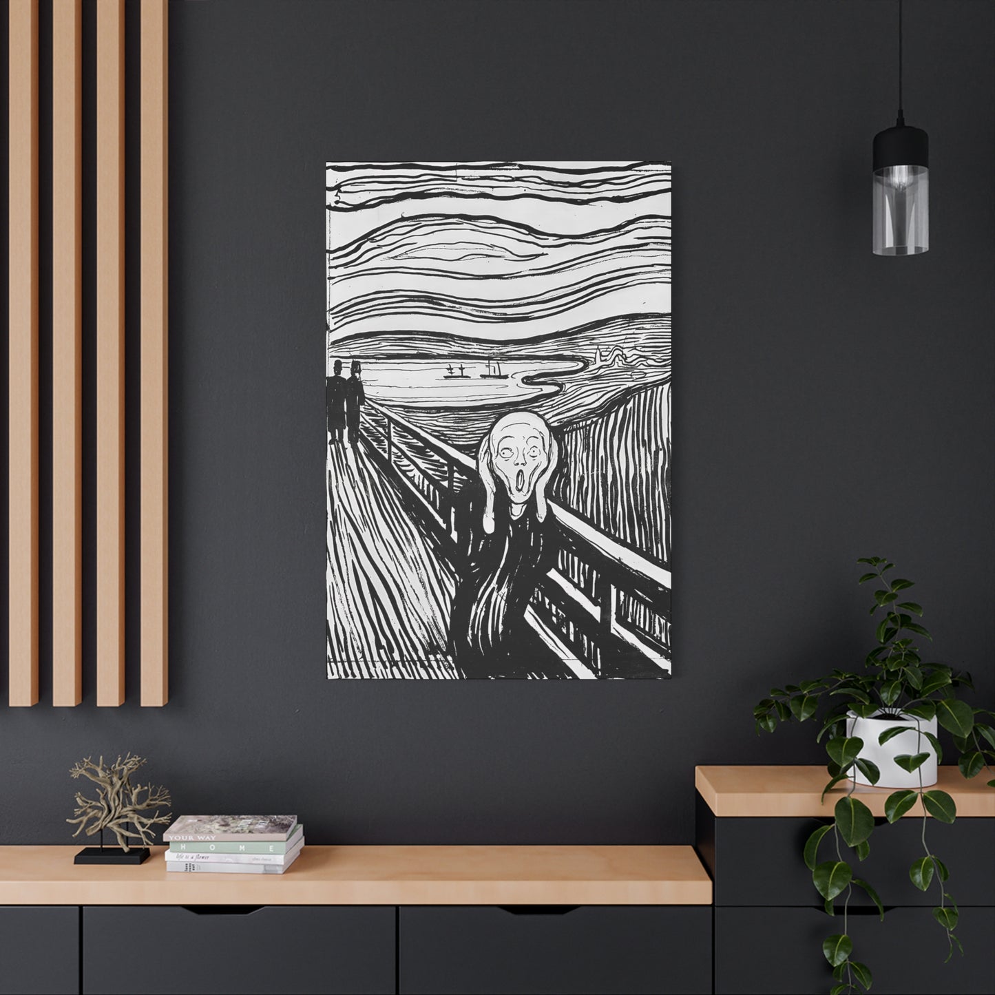 The Scream (1895) by Edvard Munch / Reproduction Fine Art sur Toile / Epaisseur 3,2cm - 1'25 po