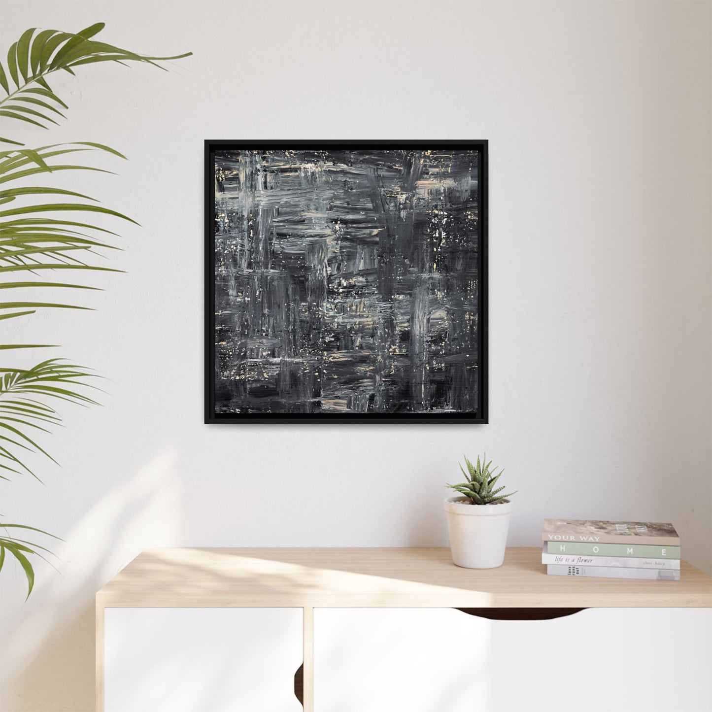 Tableau Intemporel Ardoise Doré "Série Sign Collections" / Toile encadrée sur caisse américaine