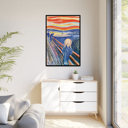 The Scream (1895) color version by Edvard Munch  / Toile encadrée sur caisse américaine