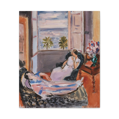 Intérieur à deux personnages, fenêtre ouverte (1922) by Henri Matisse / Reproduction Fine Art sur Toile /  Epaisseur 3.2 cm - 1.25 inch