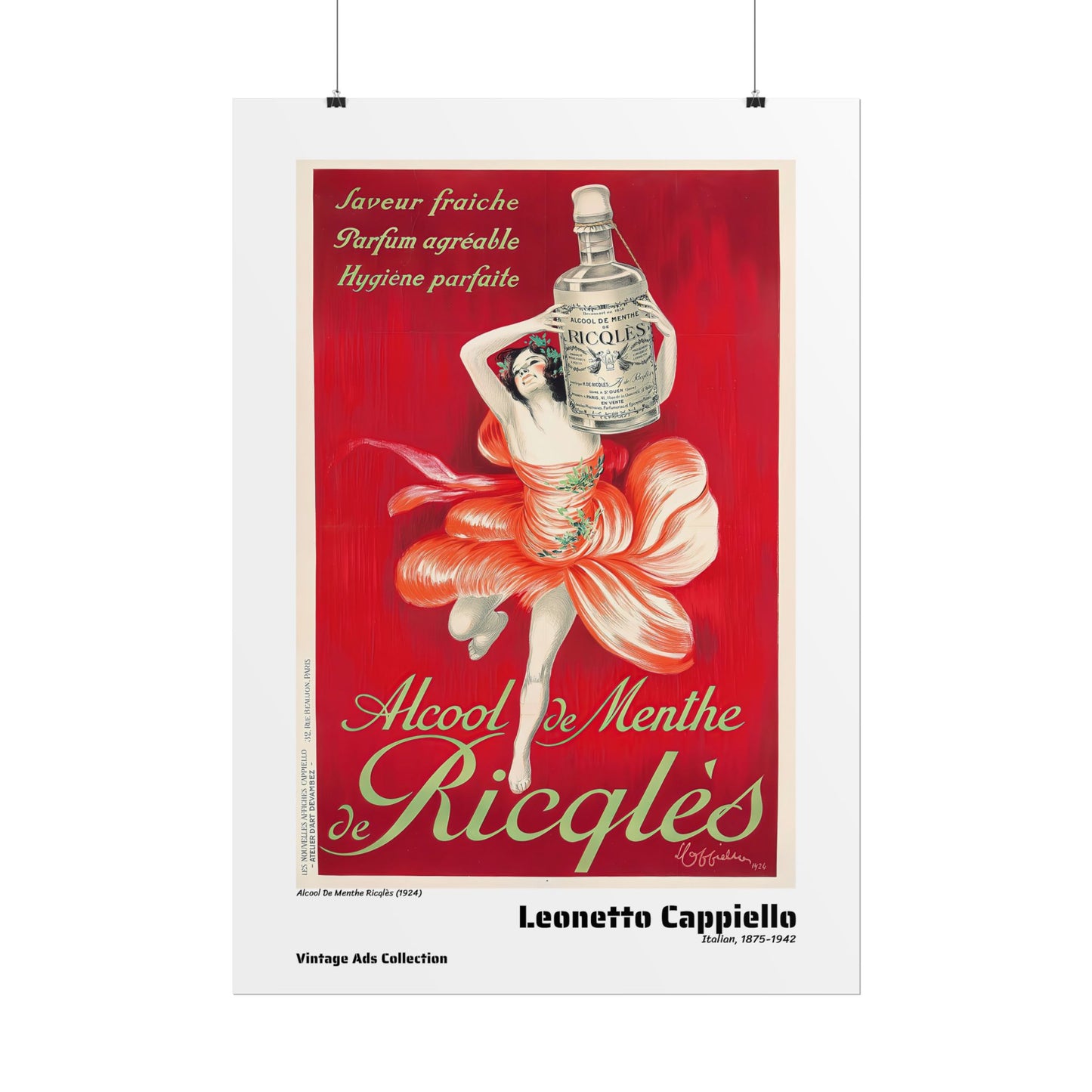 Alcool De Menthe Ricqlès (1924) by Leonetto Cappiello / Affiche imprimée - Série Vintage Ads Collection