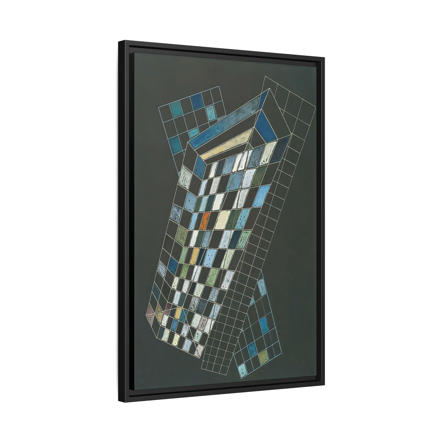 Kleine Flächen - Small Planes (1936) by Wassily Kandinsky / Toile encadrée sur caisse américaine
