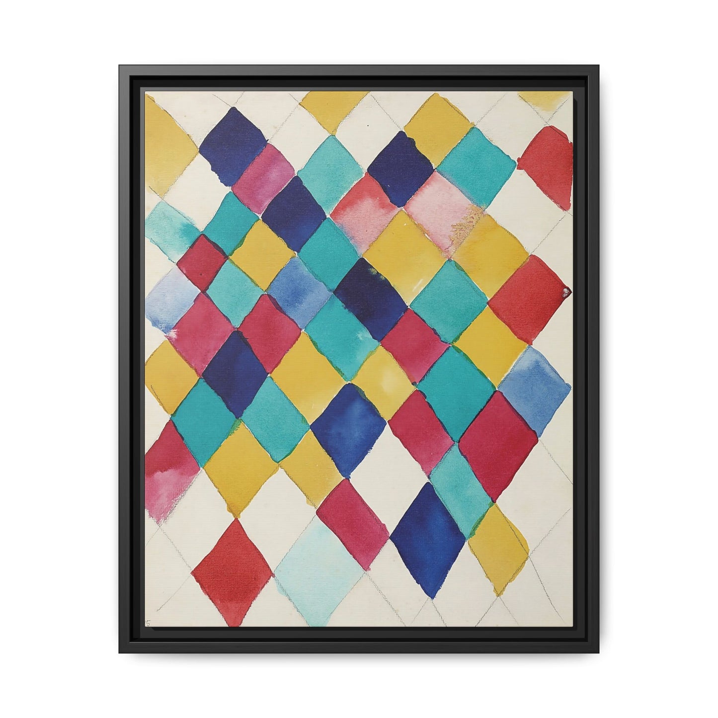 Wassily Kandinsky / Étude des couleurs avec les diamants (1913) / Toile encadrée sur caisse américaine