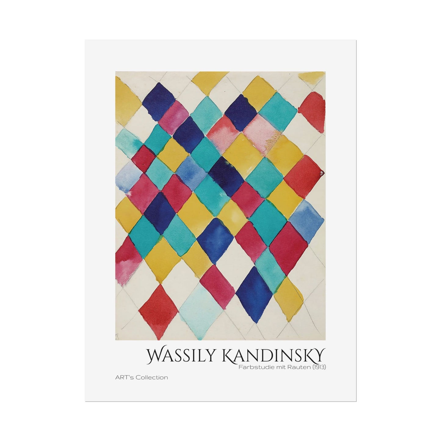 Farbstudie mit Rauten (1913) by Wassily Kandinsky / Affiche imprimée - Série ART's Collection