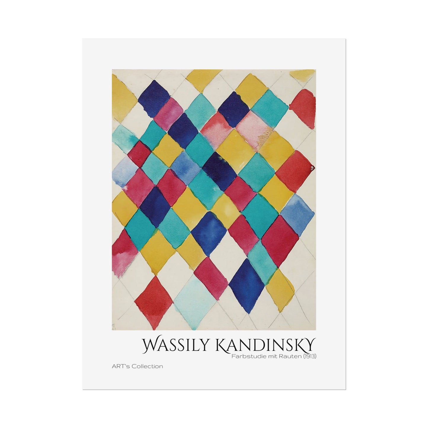 Farbstudie mit Rauten (1913) by Wassily Kandinsky / Affiche imprimée - Série ART's Collection