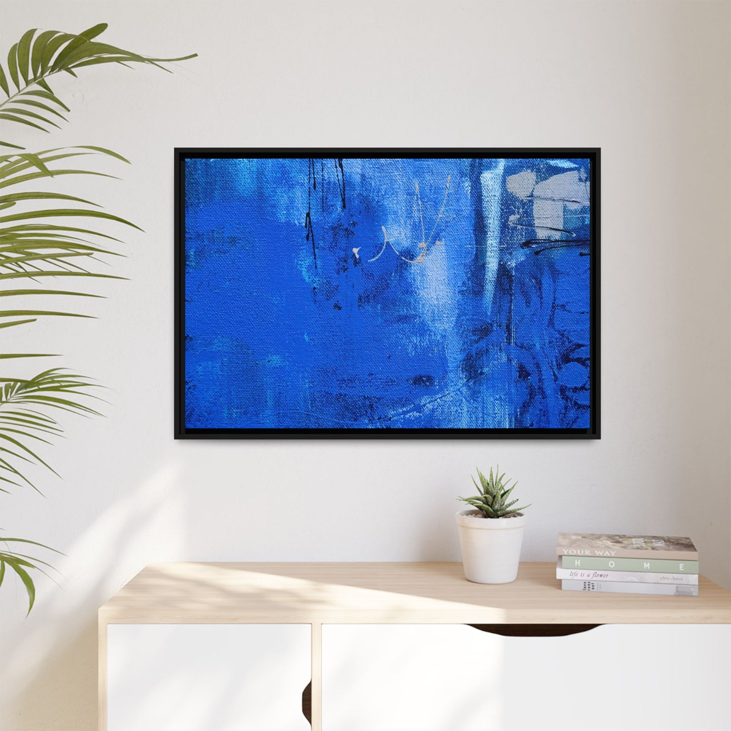 Tableau Beaux Arts Bleu Intense "Série Sign Collections" / Toile encadrée sur caisse américaine