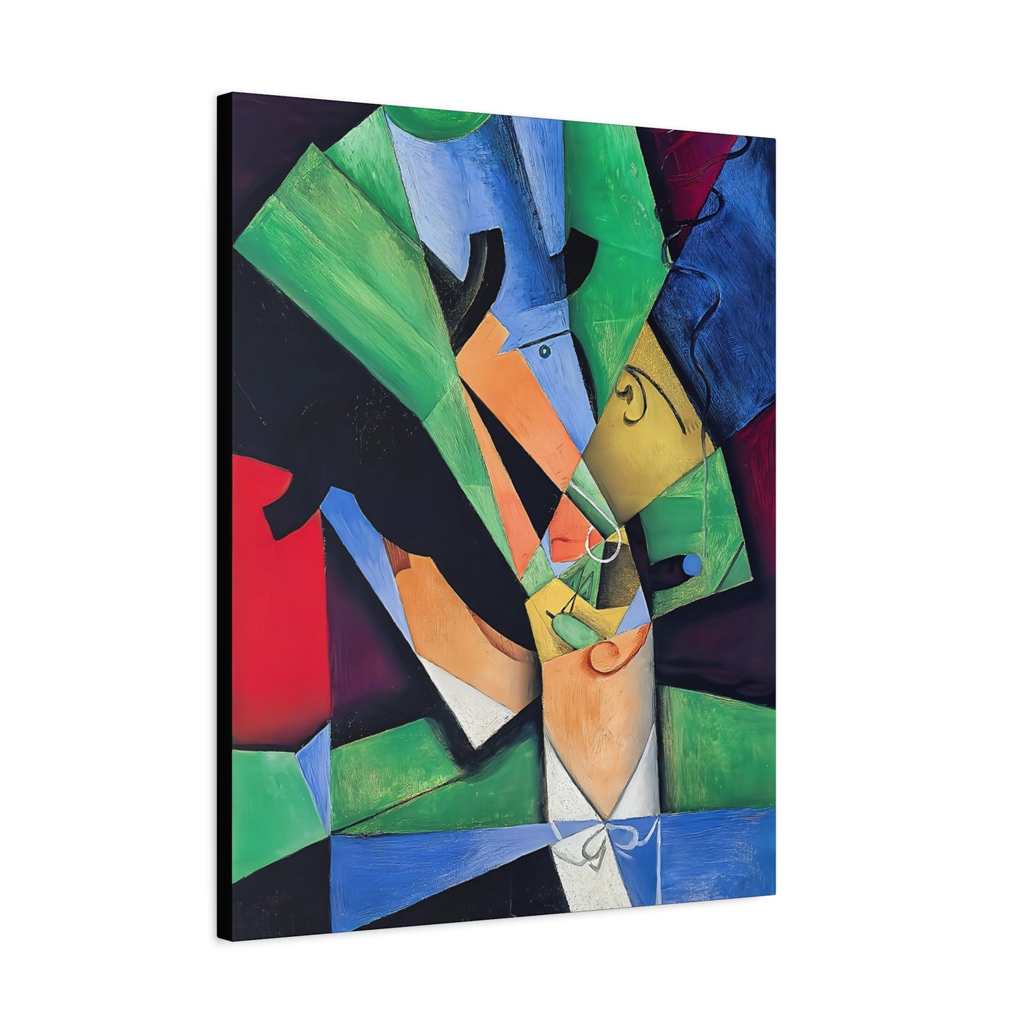 The Smoker (1913) by Juan Gris / Reproduction Fine Art sur Toile / Flanc Large Epaisseur 3.2 cm - 1.25 inch