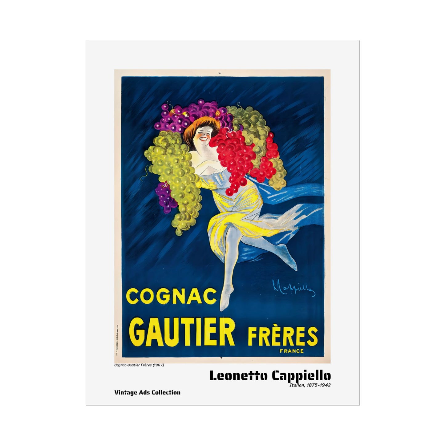 Cognac Gautier Frères (1907) by Leonetto Cappiello / Affiche imprimée - Série Vintage Ads Collection