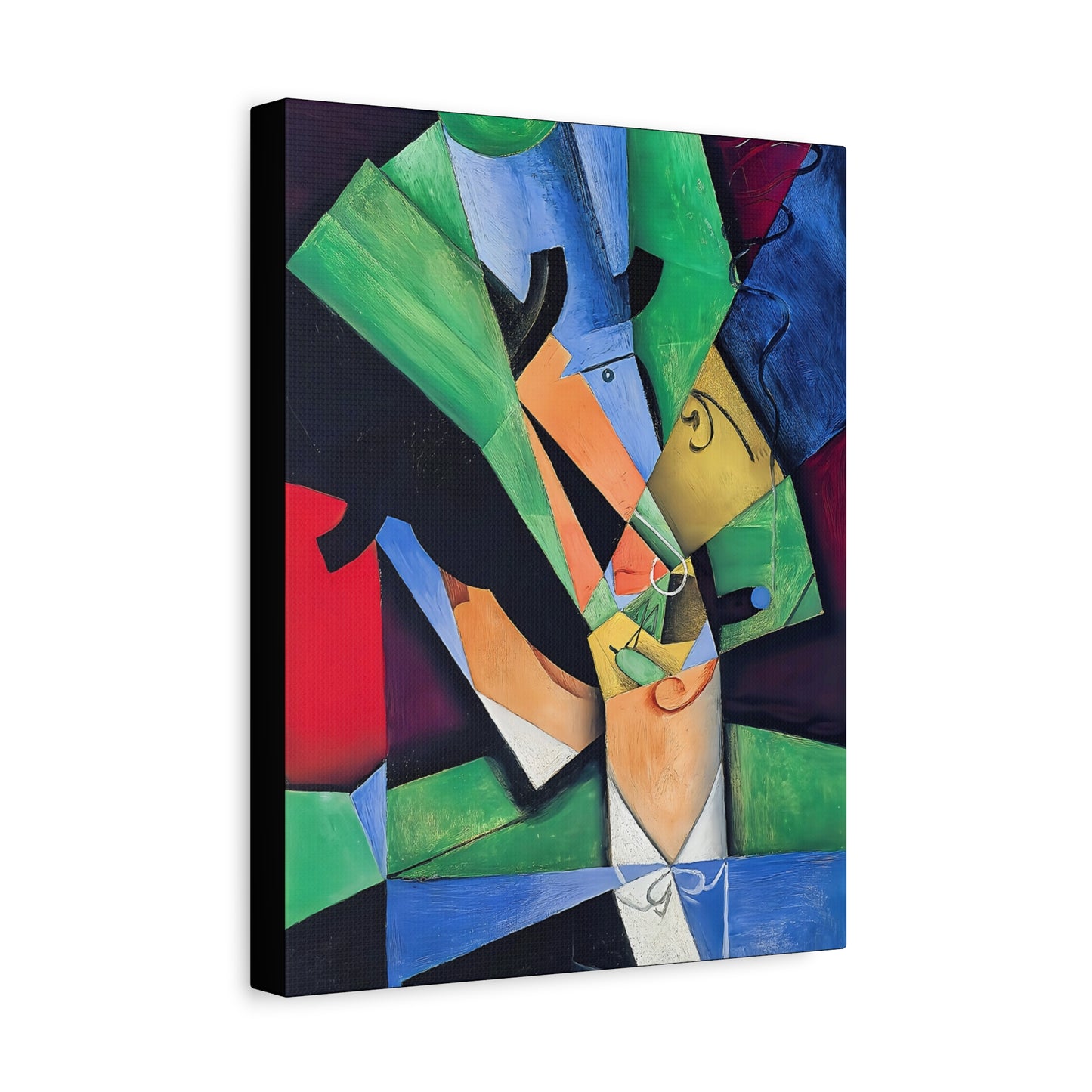 The Smoker (1913) by Juan Gris / Reproduction Fine Art sur Toile / Flanc Large Epaisseur 3.2 cm - 1.25 inch
