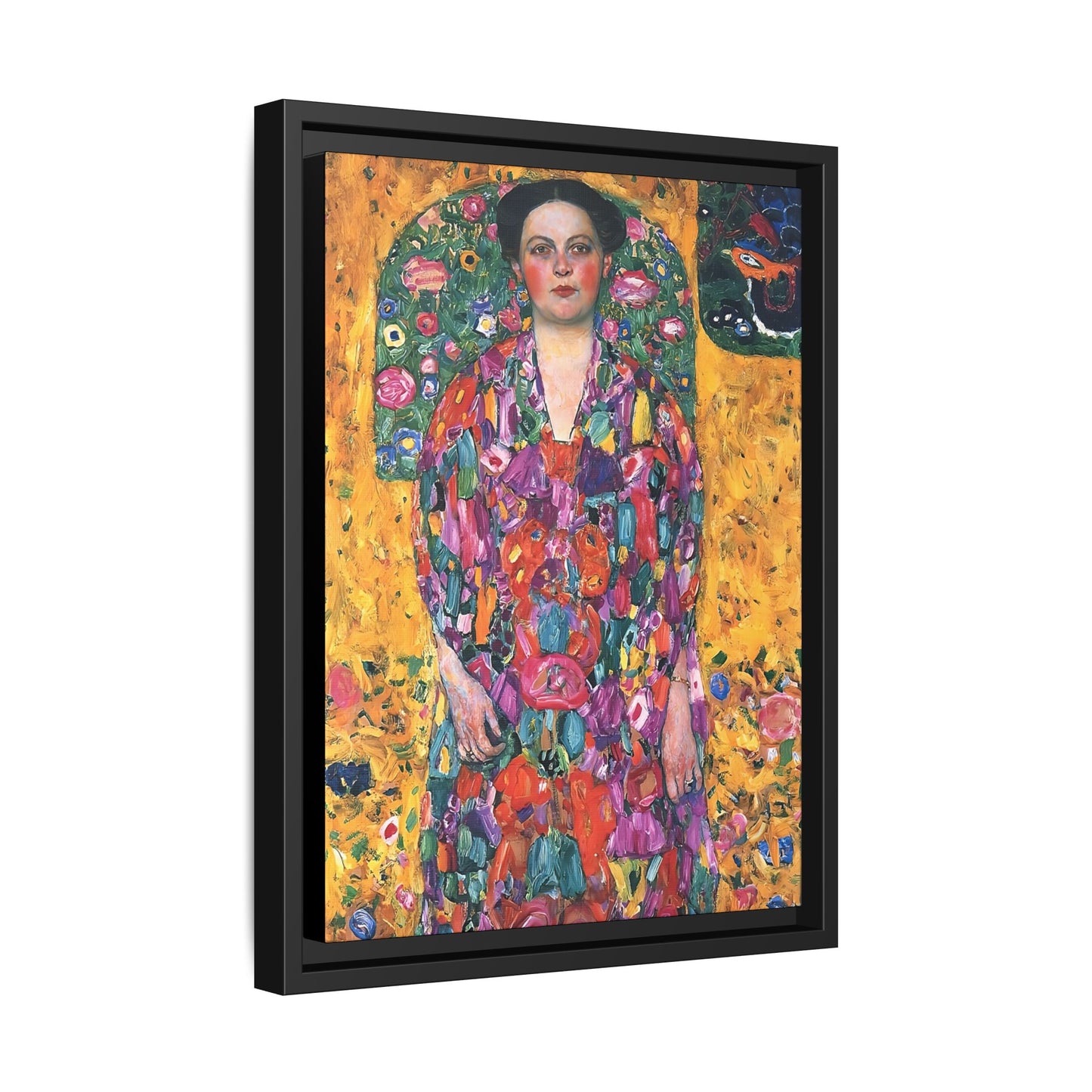 Portrait of Eugenia Primavesi (1913) by Gustav Klimt  / Toile encadrée sur caisse américaine