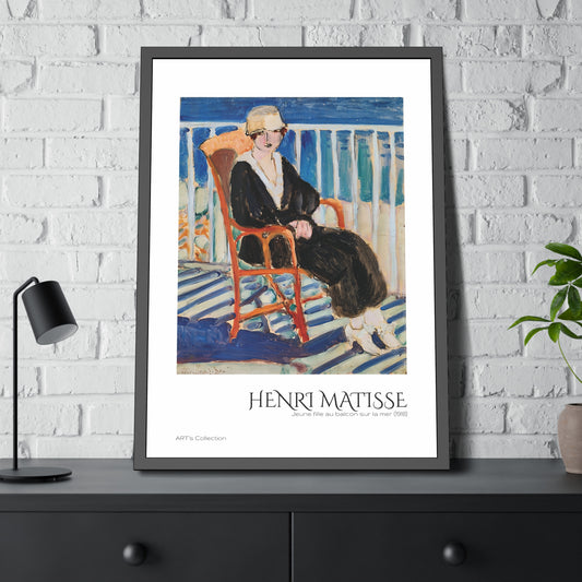 Jeune fille au balcon sur la mer (1918) by Henri Matisse  / Affiche Encadrée série ART's Collection