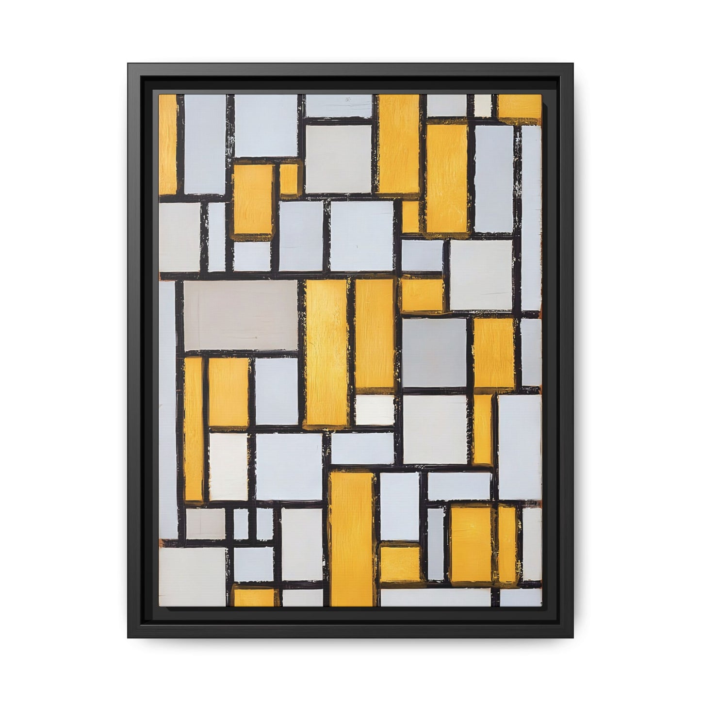 Composition with Grid 1 (1918) by Piet Mondrian  / Toile encadrée sur caisse américaine