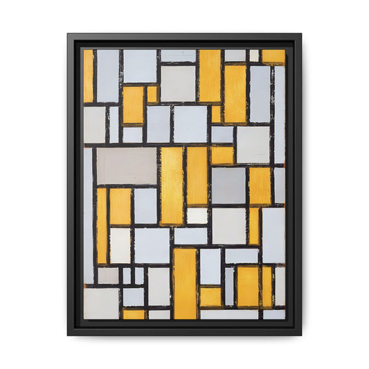 Composition with Grid 1 (1918) by Piet Mondrian  / Toile encadrée sur caisse américaine