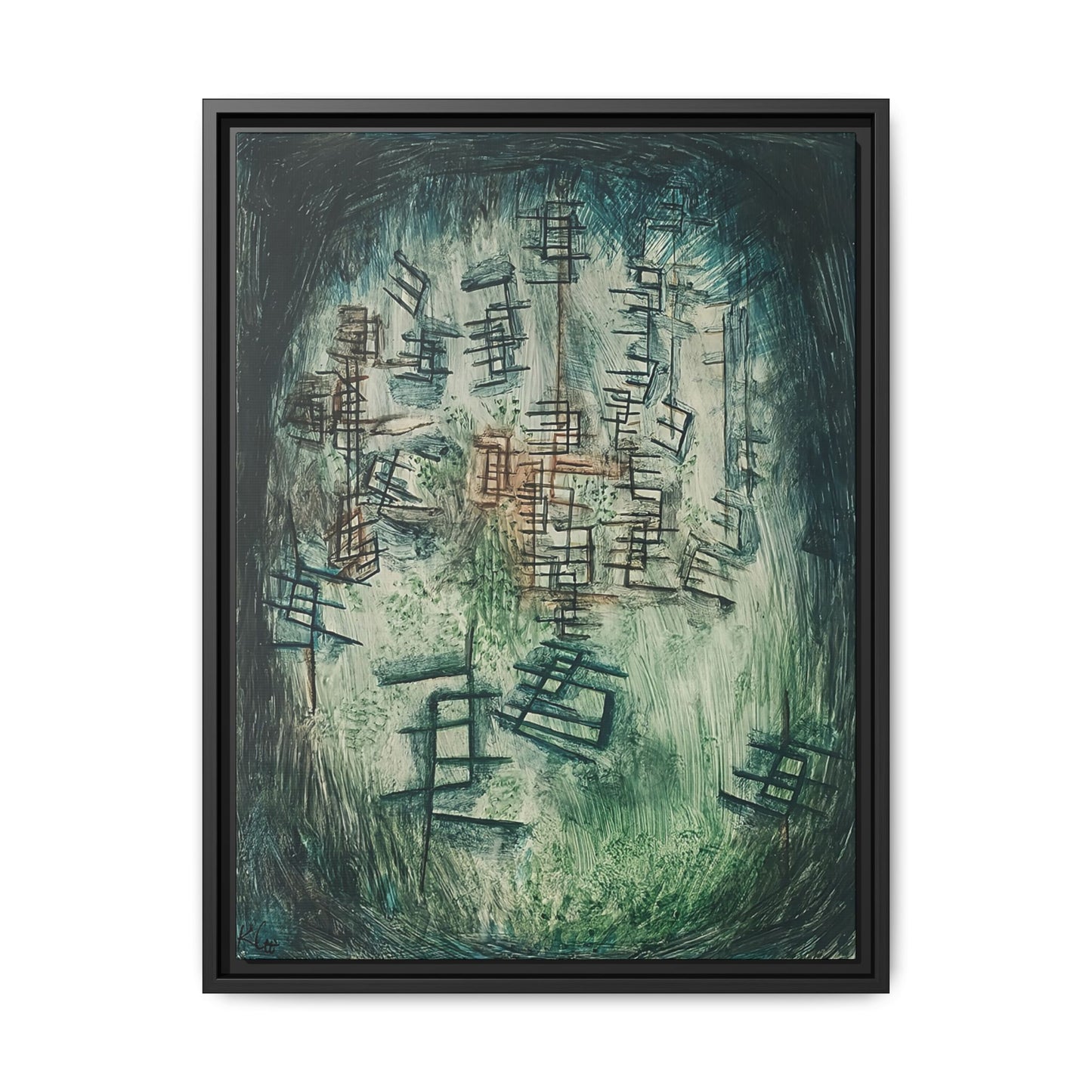 Lichtung E (Clearing E) (1930) by Paul Klee / Toile encadrée sur caisse américaine