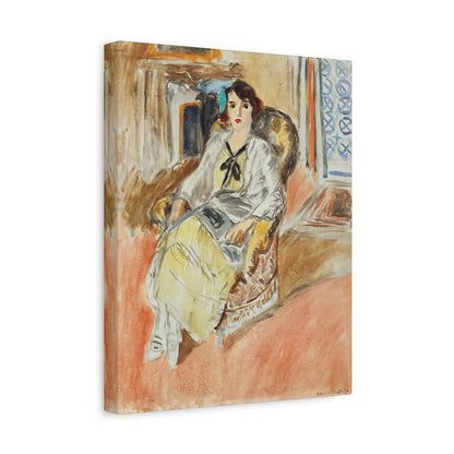 Jeune fille assise, robe jaune (1921-1922) by Henri Matisse / Reproduction Fine Art sur Toile /  Epaisseur 3.2 cm - 1.25 inch