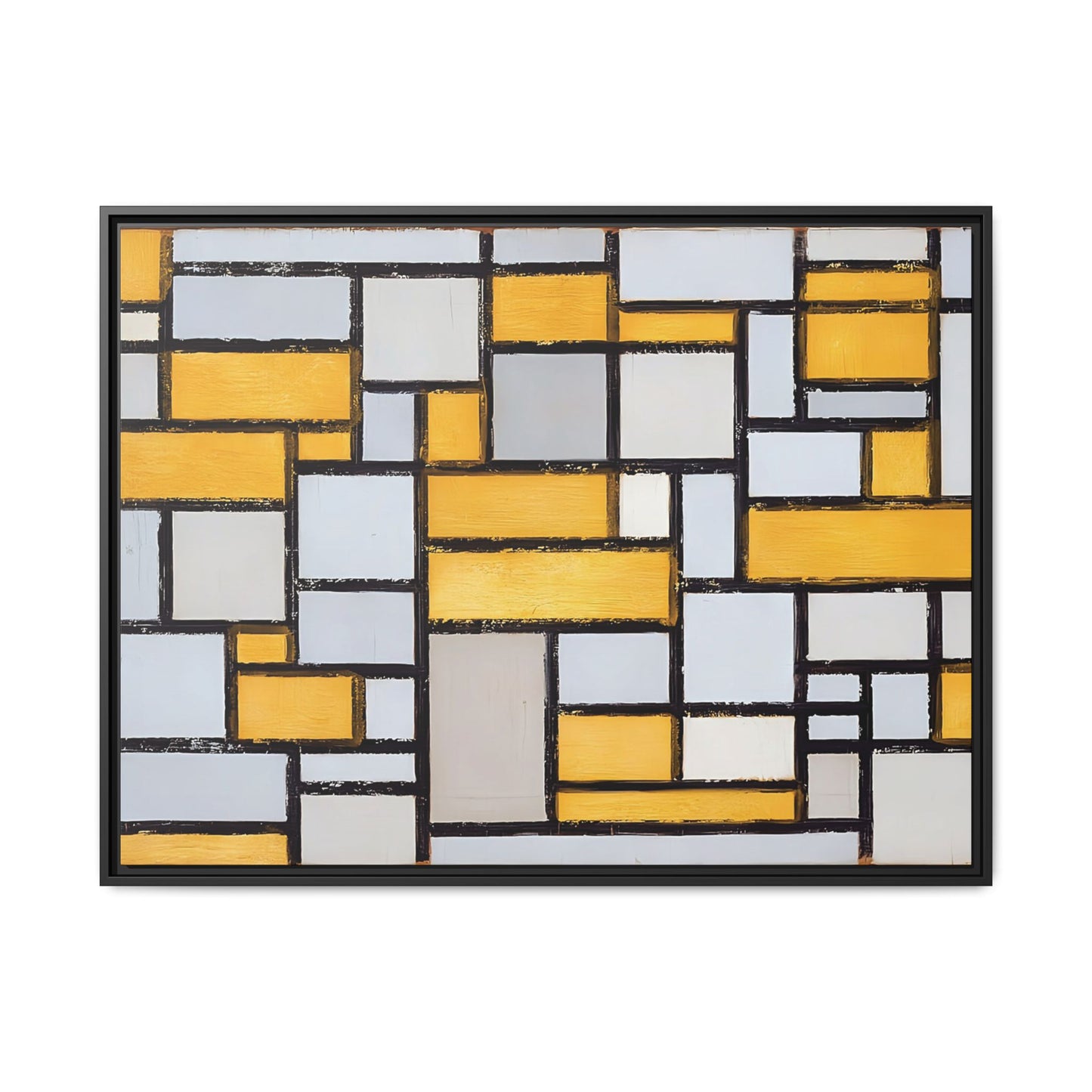 Composition with Grid 1 (1918) by Piet Mondrian  / Toile encadrée sur caisse américaine