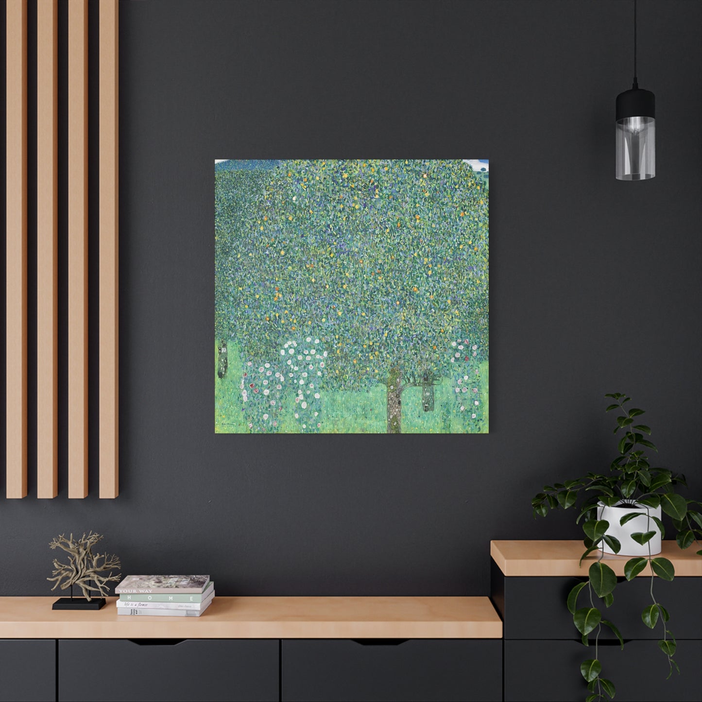 Rosebushes under the Trees (circa 1905) by Gustav Klimt / Reproduction Fine Art sur Toile / Flanc Large Epaisseur 3.2 cm - 1.25 inch