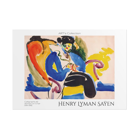 Calligraphic #2 Woman on Chair (1914-1918) by Henry Lyman Saÿen / Affiche imprimée - Série ART's Collection