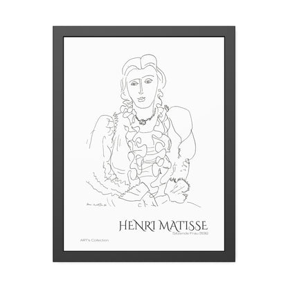 Sitzende Frau (1936) by Henri Matisse  / Affiche Encadrée série ART's Collection